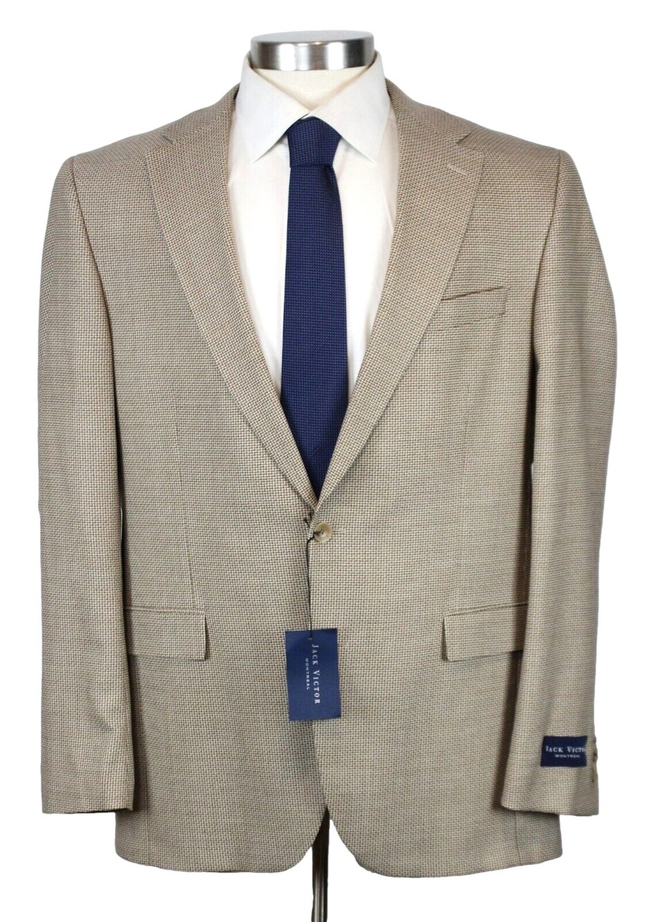 Jack Victor Sport Coat 44 L Mens Beige Brown Woven Wool Esprit Blazer Jacket